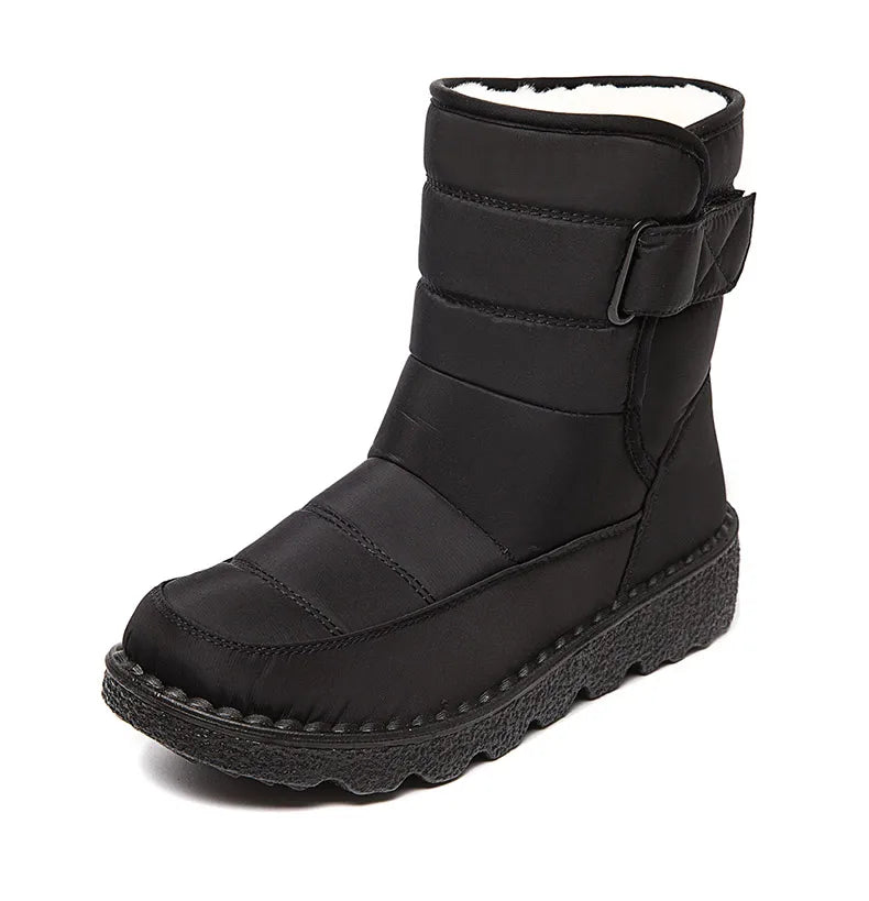 Women Boots 2025 Winter Shoes Woman Waterproof Snow Boots Winter Warm Fur Botas Mujer Korea Style Black Ankle Boots For Women