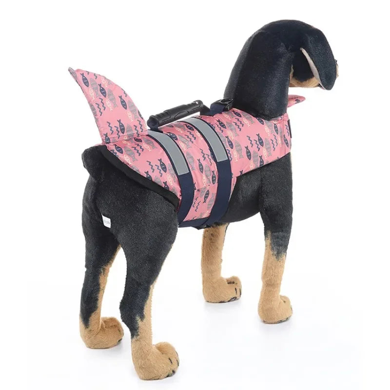 Pet Dog Life Jacket Vest Clothes Life Vest Collar Harness Pet Swimming Summer Swimwear Scales Shark Floating clothes swimsuit