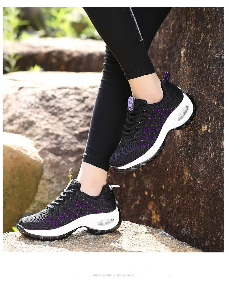 2025 Women's Fashion New Product: Sports Walking Shoes Breathable and Lightweight Casual Walking Platform Shoes Calzados Mujeres