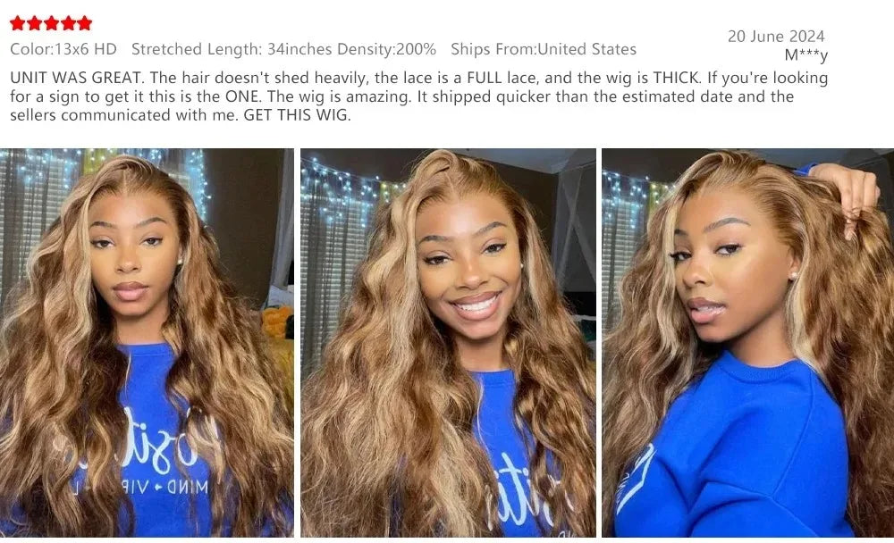 40 lnch Highlight Wig Human Hair P427 Honey Blonde 13x4 Lace Front Human Hair Wigs Body Wave Lace Frontal Wig For Black Women