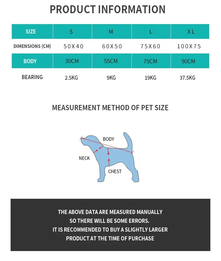 Pet Bed Dogs Kennel Winter Warm Removable Washable Bite-resistant Puppy Sofa Cushion Plush Cat Mat for Large Pet Sleeping Bag