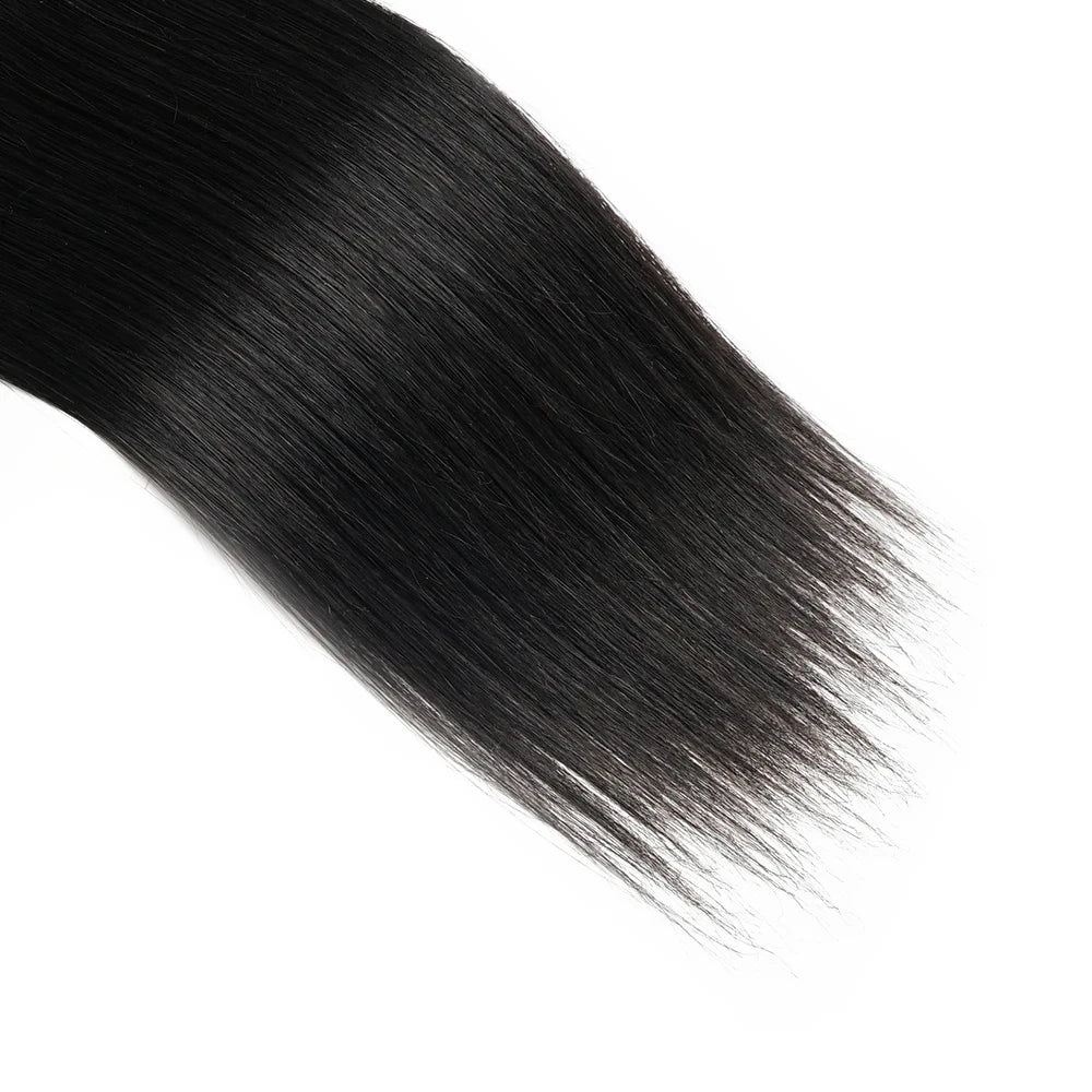 Crochet Human Hair Straight Human Hair Body Wave 1B Black Pre-Separated Knotless Crochet Extensions With Loop For Braiding