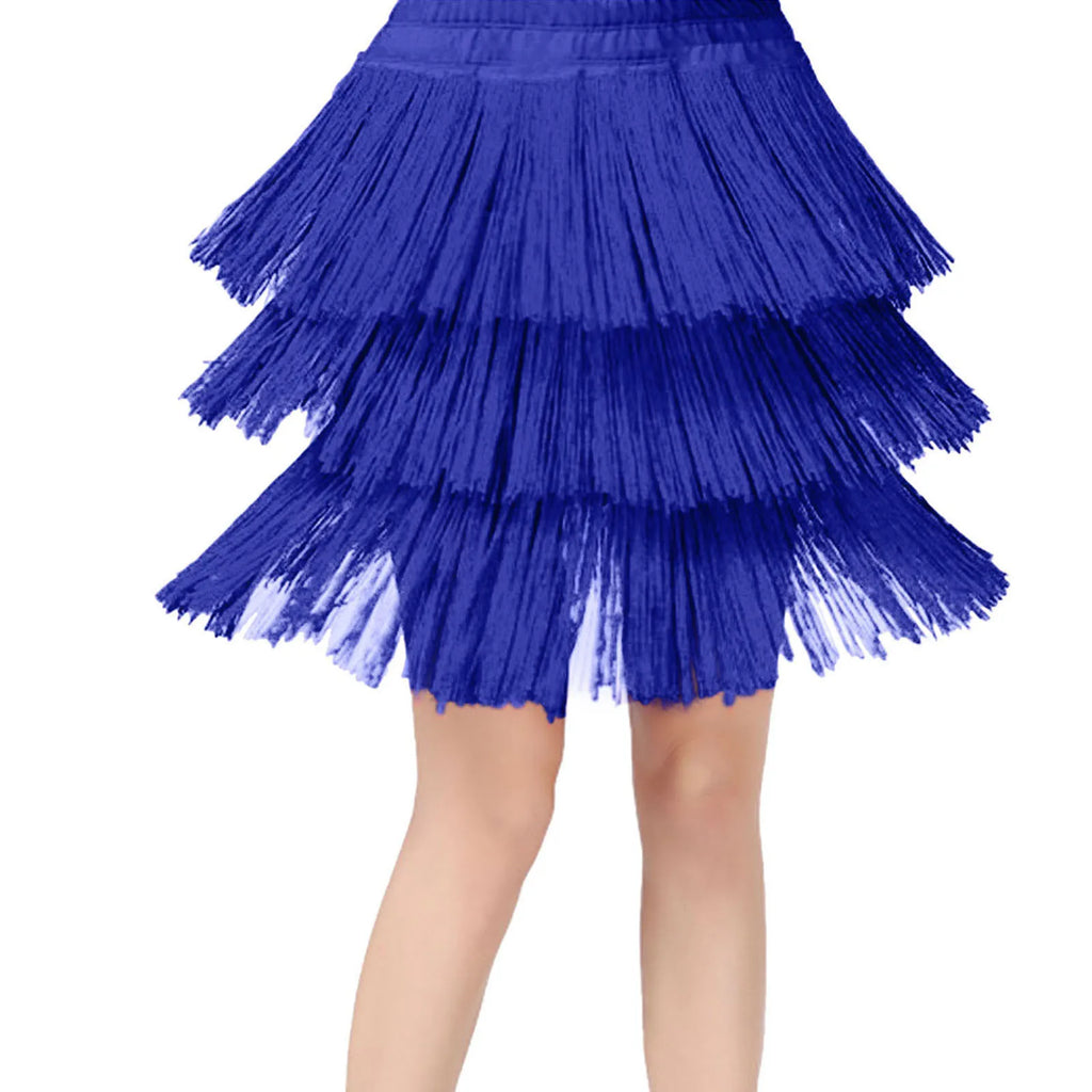Girl dresses Kids Girls Tassel Dance Skirt Latin Ballroom Layered Fringe Dancewear vestidos para niñas