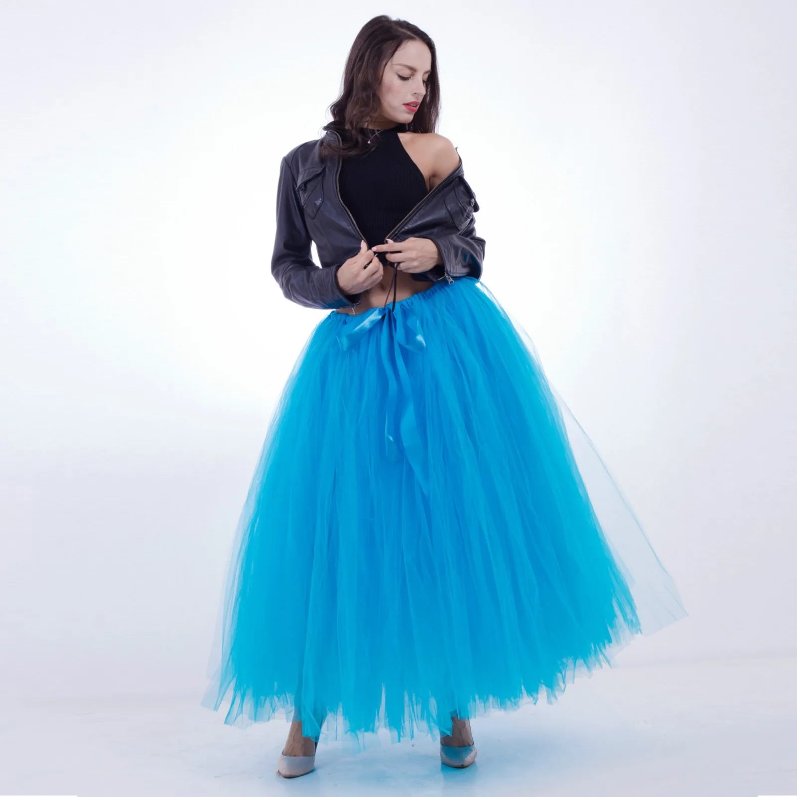 Summer Long Skirts For Women 2025 Women Fashion Solid Color Lace Up Bow Puffy Skirt Handmade Skirt Performance Skirt Ropa Mujer