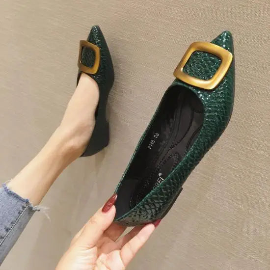 Flat Shoes Women Snakeskin Pointed Women Flats Large Size 44 45 46 Zapatillas Mujer Spring Summer Casual Shoes Small Size 32 33