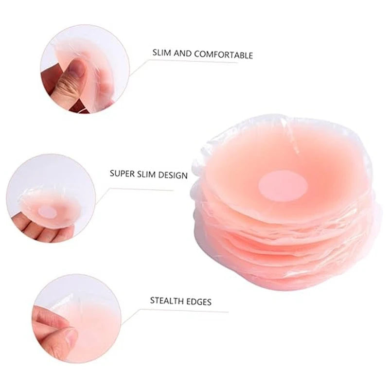 Reusable Silicone Pasties - Seamless Nipple Covers for Women, Invisible Under Clothing, No-Slip Petals nipple cover women