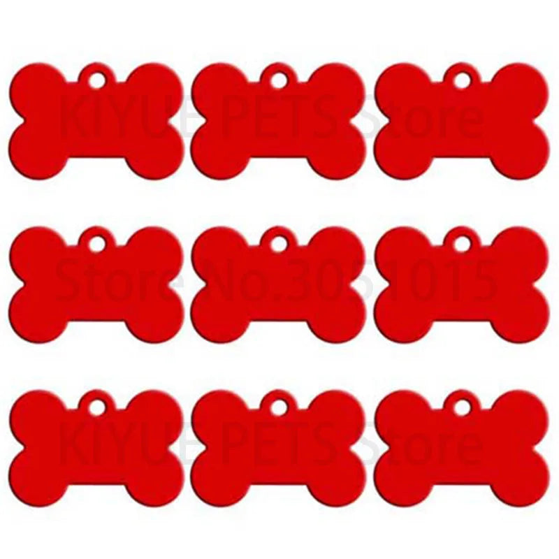 20Pcs Dog ID Tag Personalized Pet Engraved Pet ID Name Number For Puppy Dog Customized Tag Collar Pendant Bone Pet Accessories