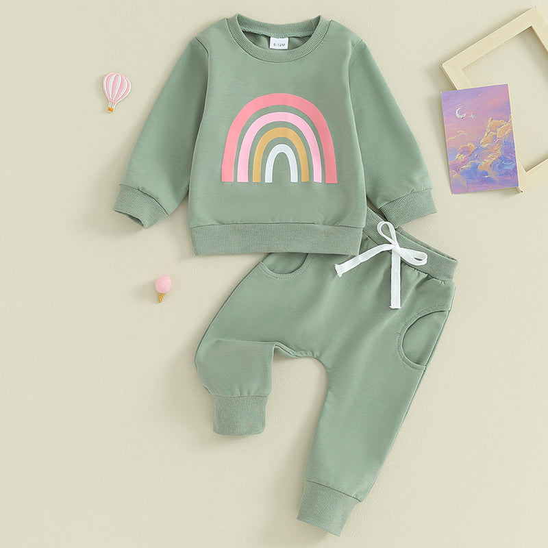 2023-09-04 Lioraitiin 3M-3Y Baby Girls Boys Clothes Oversize Sweater & Long Pants Infant Toddler Fall Winter Rainbow Outfits