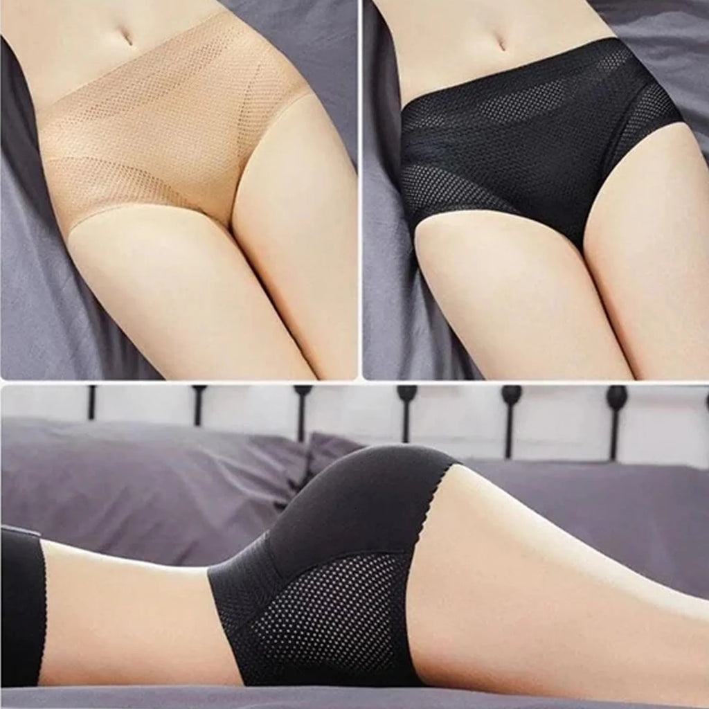 Seamless Shapewear Women's Mid Waist Shaping Triangle Pants Sponge Buttocks Mesh Breathable Hip Lifting Tummy Tightening Pants