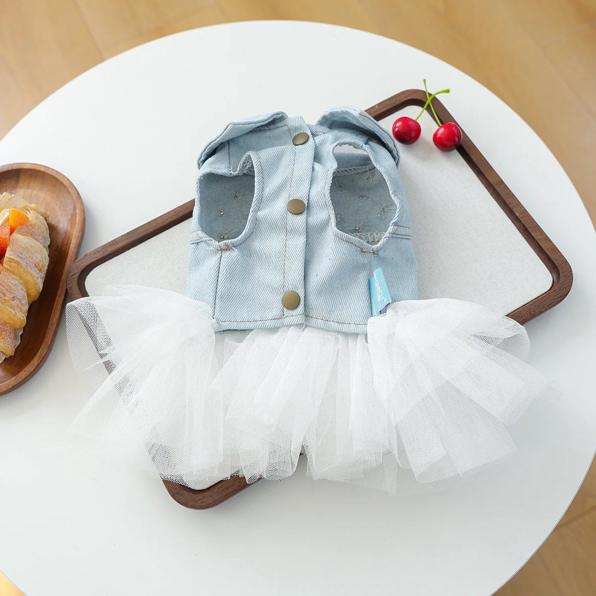 Bride Apparel For Dogs Autumn Denim Coat With Tutu Skirt Pet Dresses For Small Puppy Animal Cat Dachshund Suit Chihuahua Clothes