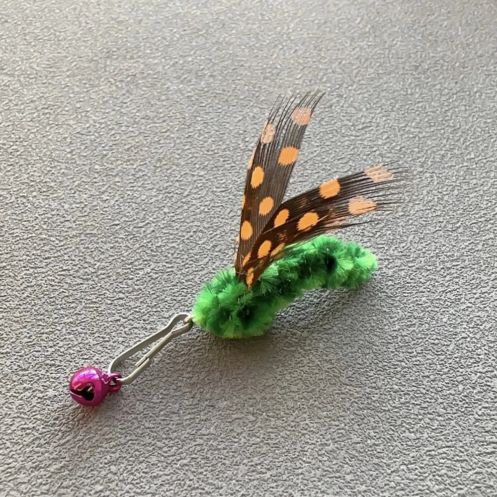 3pcs Cute Simulation Insect Cat Teaser Stick for Change Heads Cat Toys Feather Pet Toy Supplies