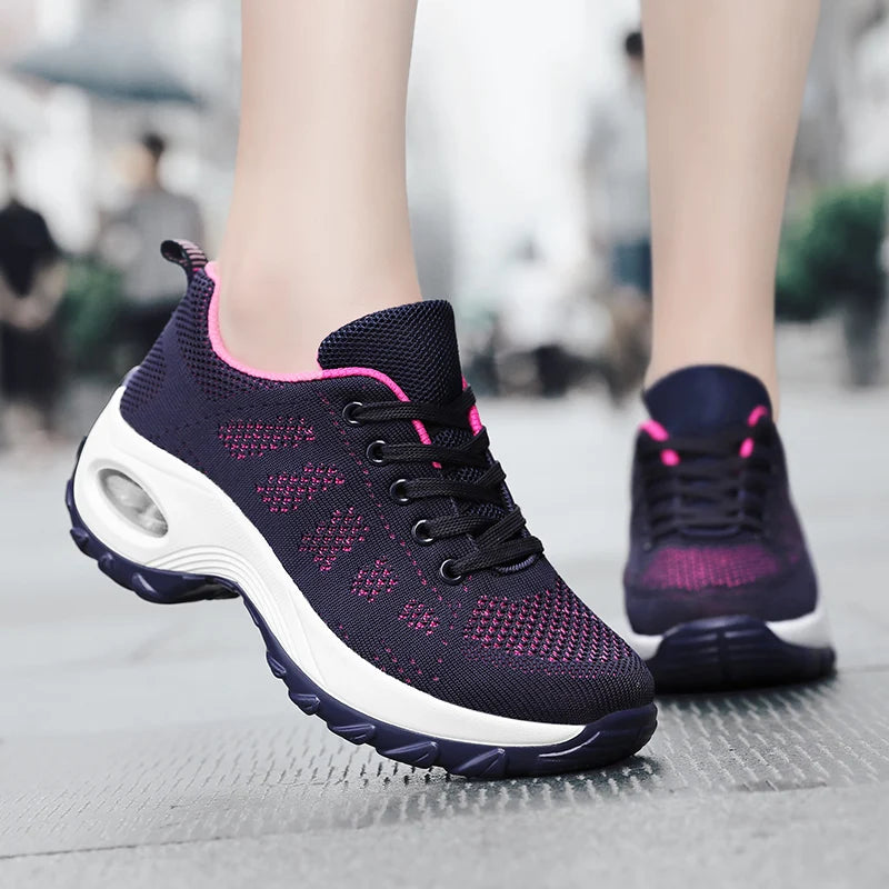 2025 Women's Fashion New Product: Sports Walking Shoes Breathable and Lightweight Casual Walking Platform Shoes Calzados Mujeres