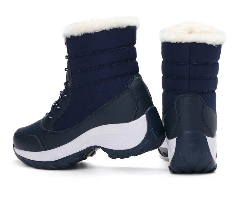 Women Boots Winter Platform Heels Snow Boots for Wamen 2023 Trend Fur Warm Ankle Boots Female Plush Winter Waterproof Shoes