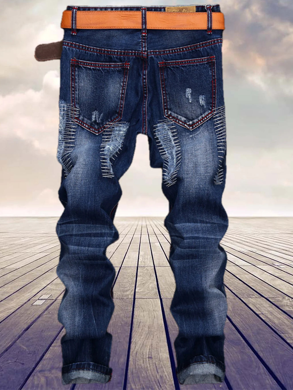 American youth trend to make old men's straight jeans