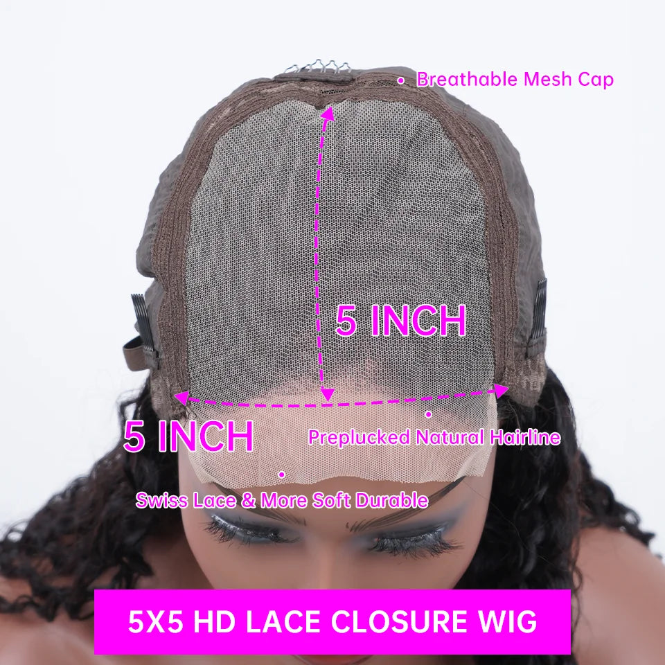 13x6 Loose Deep Wave HD Transparent Lace Frontal Wigs 200% Density 30 40 Inch 13x4 Curly Water Wave Lace Front Human Hair Wig