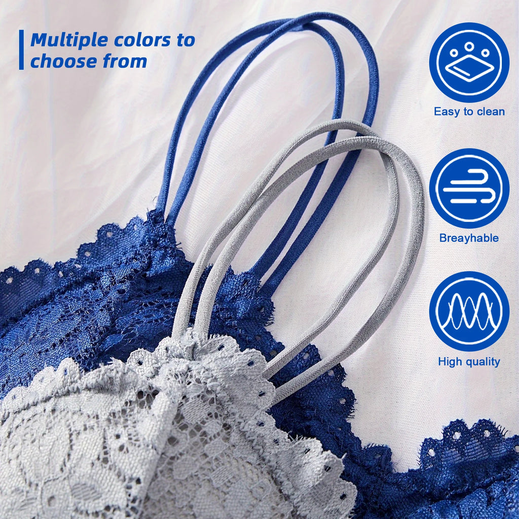 4PCS Women's Lace Non-wire Bra And Panties Set Transparent Low Rise Briefs Ultra-thin Comfort Underwear Female Bralette Lingerie