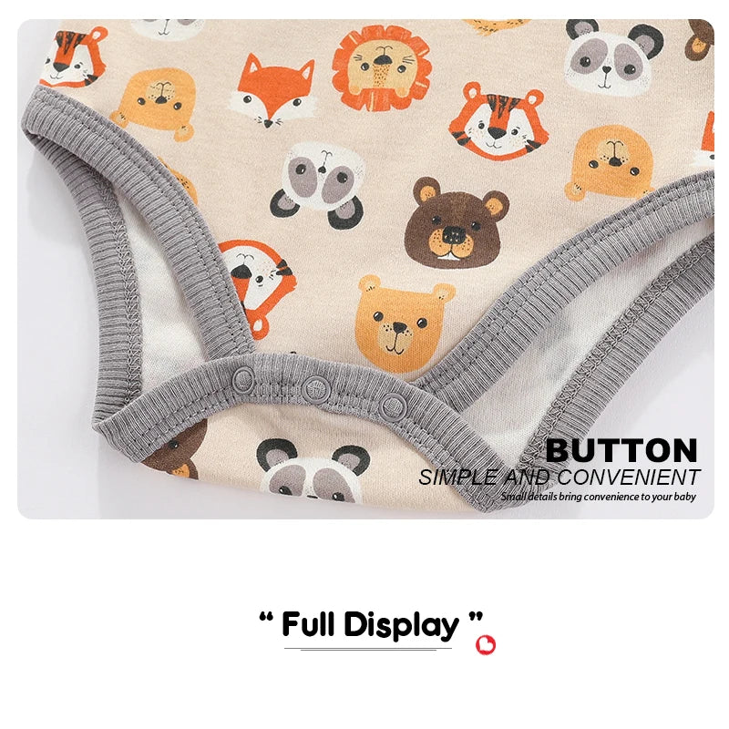 4Pieces Summer Short Sleeve Cartoon Baby Boy Girl Bodysuit 100% Cotton Newborn Boy Girl Clothes
