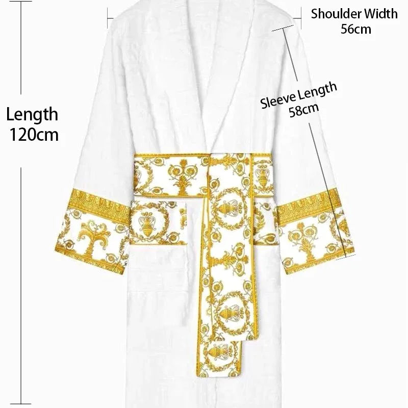 Bathrobe Men Women Sleepwear Long Robe Cotton Luxury Hotel Style Pajamas Homewear Comfortable Plush Loungewear