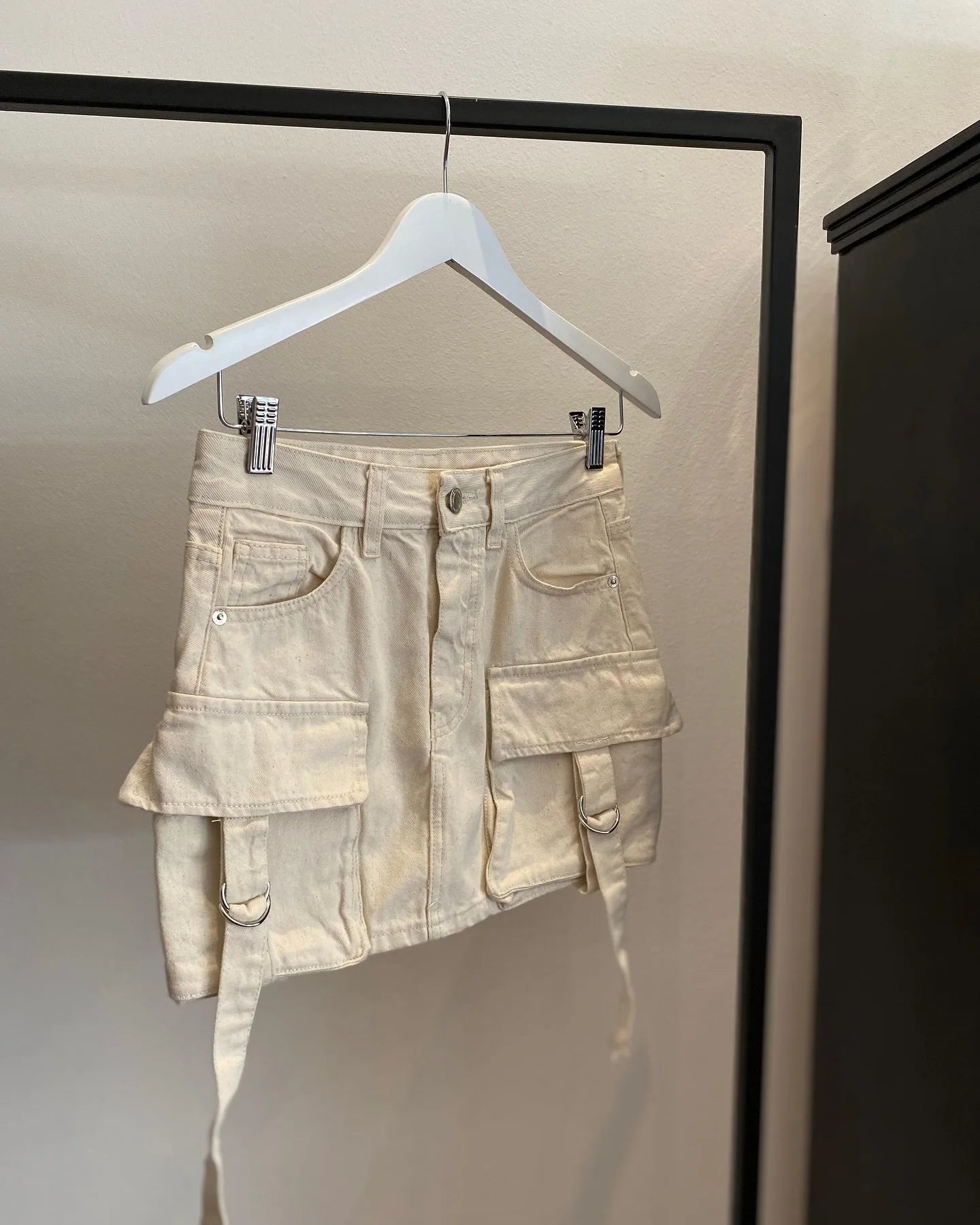 Y2k Harajuku Retro Mini Skirt Womens Fashionable Off White Multi Pocket Ultra Short Denim Skirt Gothic Casual Sexy Short Skirt