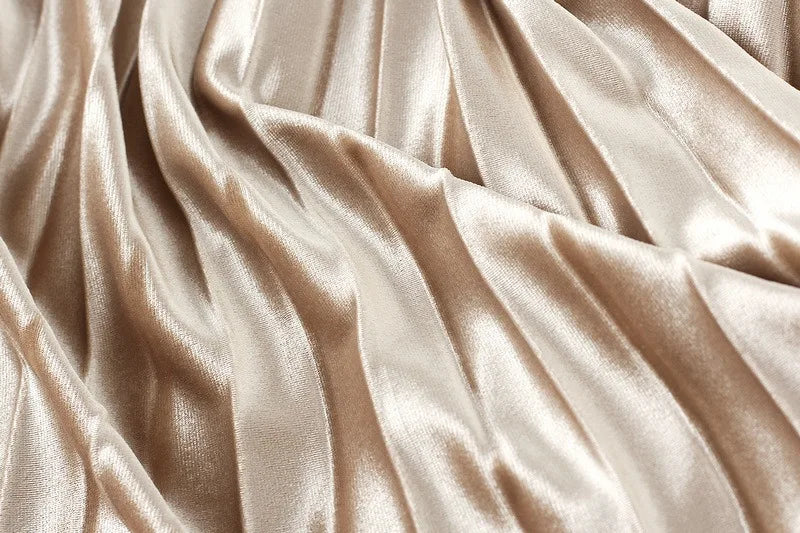 Luxury Velvet Pleated Skirts For Women 2024 Summer Fashion Women's High Waist Mesh Midi Skirt Female Elegant  Solid A-Line Skirt