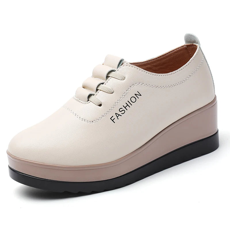 New women's 43 casual shoes, 100% genuine leather breathable and fashionable leather shoes for walking
