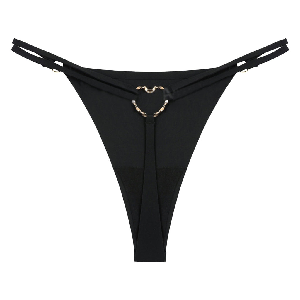 Women’S Low Rise Thong Sexy Panties Double Love Buckle Strap G-String Sports Thongs Breathable Underpants For Fine Womens белье