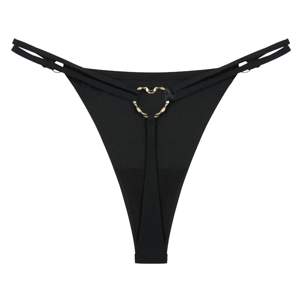 Women’S Low Rise Thong Sexy Panties Double Love Buckle Strap G-String Sports Thongs Breathable Underpants For Fine Womens белье