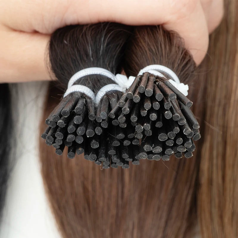 MRS HAIR I Tip Hair Extensions Real Human Hair Pre Bonded Micro Beads Hair Capsules Microlink Capsules Hair