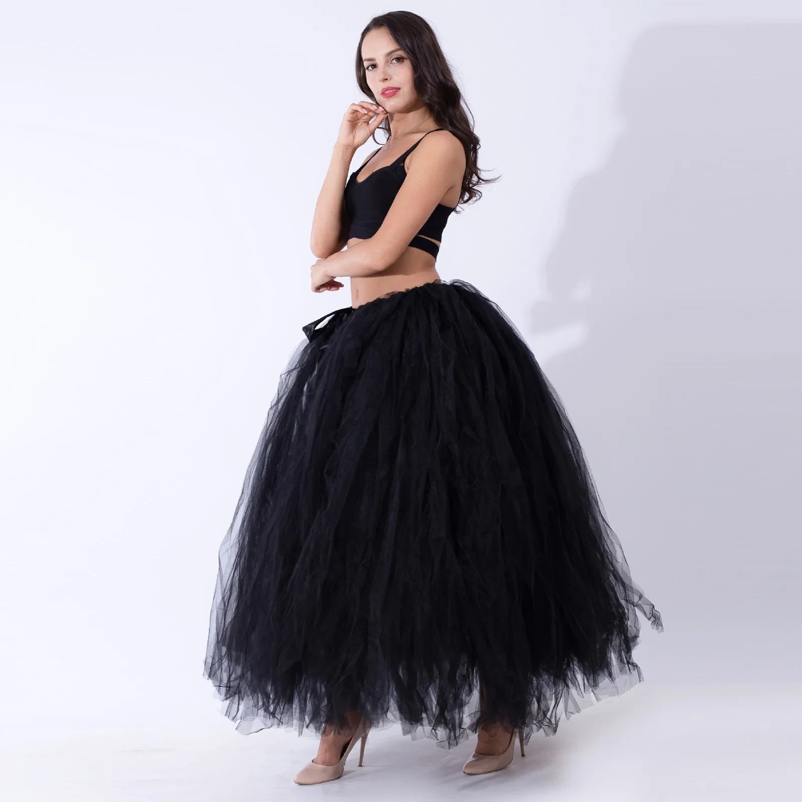 Summer Long Skirts For Women 2025 Women Fashion Solid Color Lace Up Bow Puffy Skirt Handmade Skirt Performance Skirt Ropa Mujer