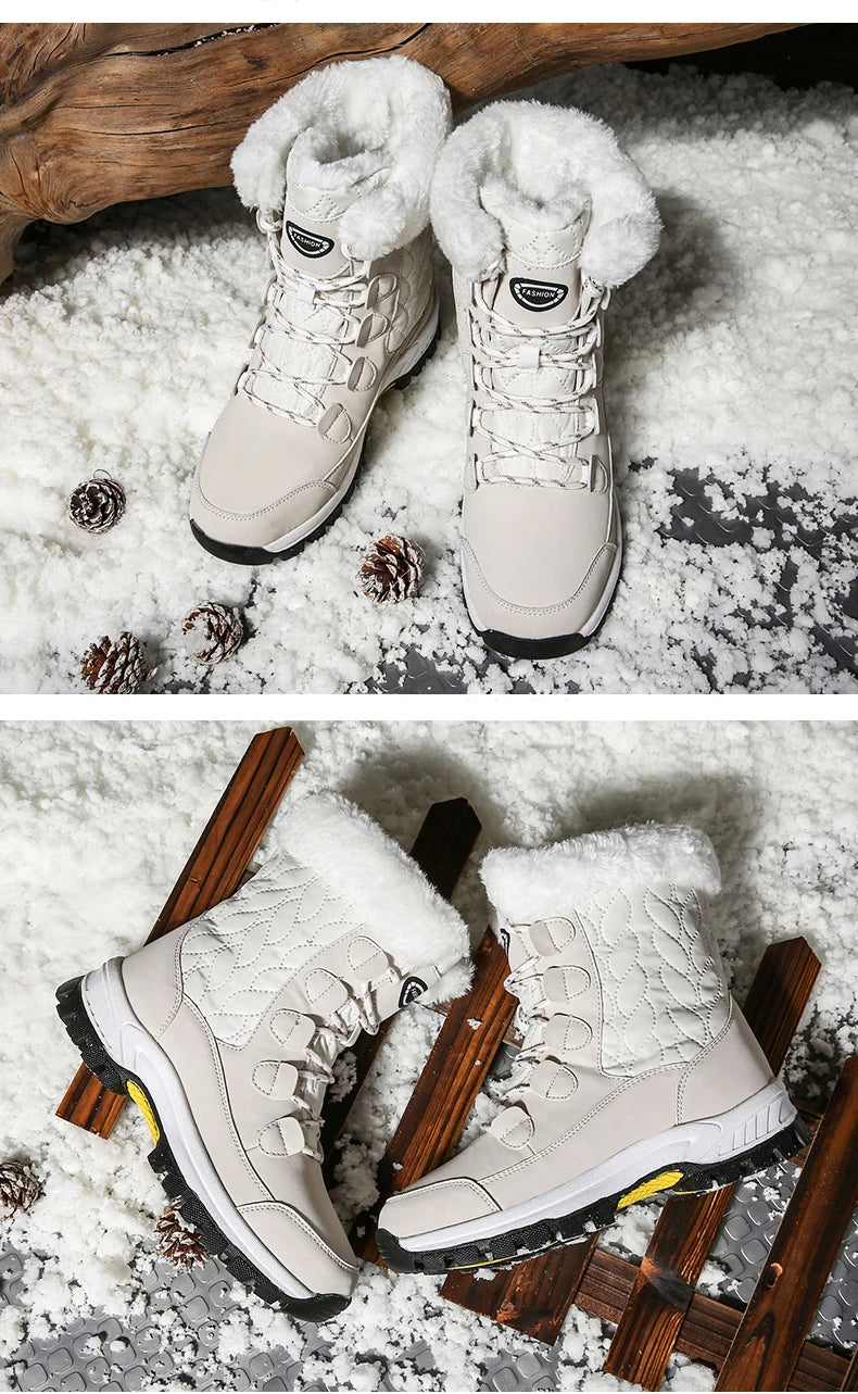 Women Classic Snow Boots Winter Warm Shoes Handmade Platform Shoes Womens Boots Ankle  Size 43 Booties