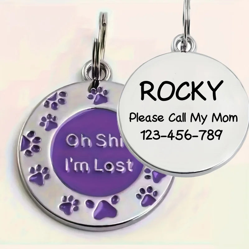 customized Personalised Dog Cat Tags, Custom Cat Dog Puppy Pet ID Name Pendants, Collar Tag Pendant Pet Accessories, Pet Decorat
