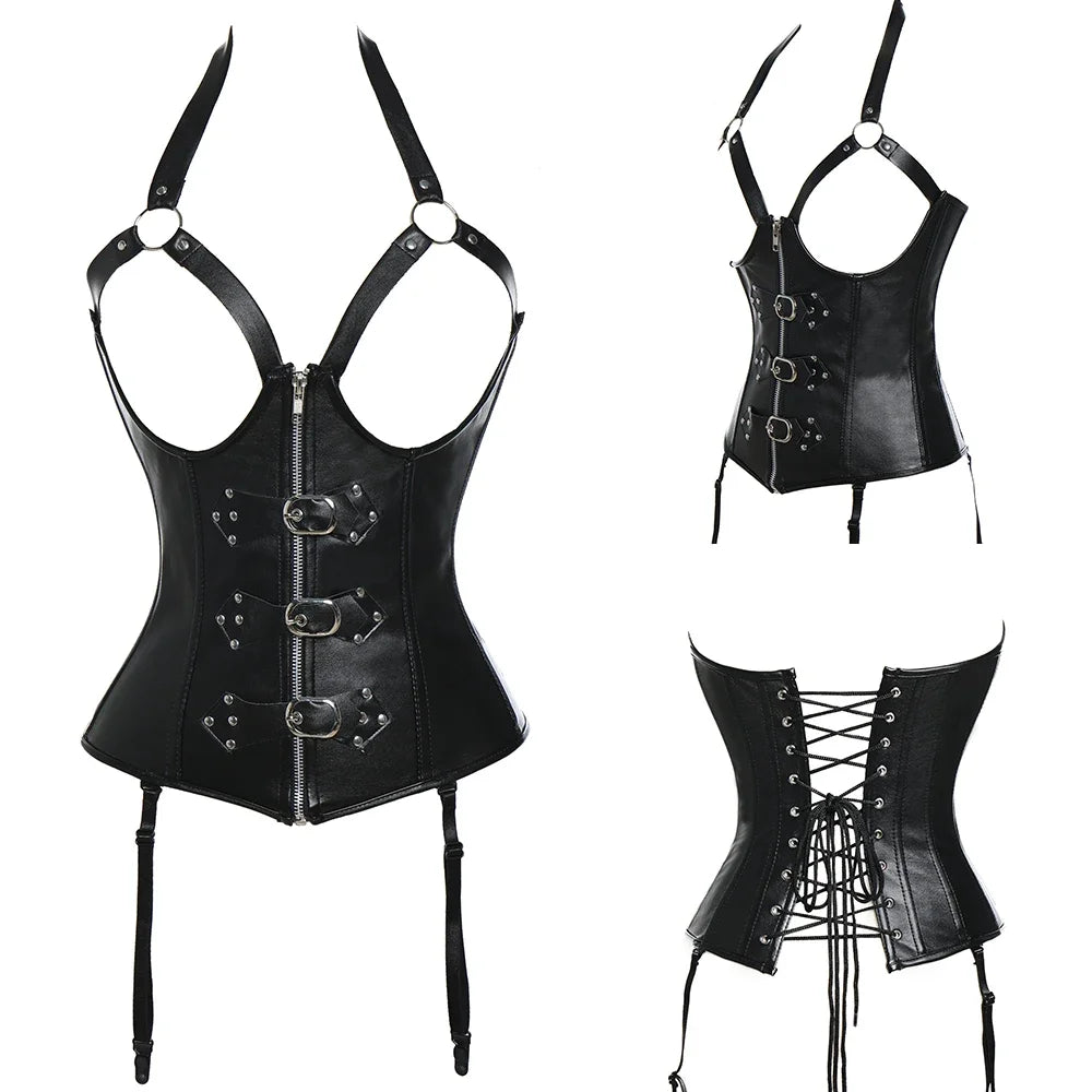Waist Training Corset Vest Women Lace Up Boned Steampunk Bustiers Top Sexy Corselet Burlesque Clothing Gothic Party Costume