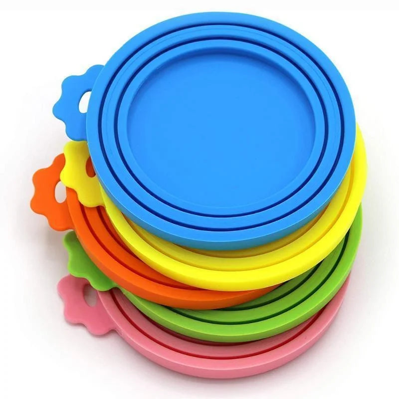 Reusable 3 In 1 Pet Food Can Silicone Cover Dogs Cats Storage Tin Cap Lid Seal Cover Pet Supplies For 8.5cm/7.5cm/6.5cm