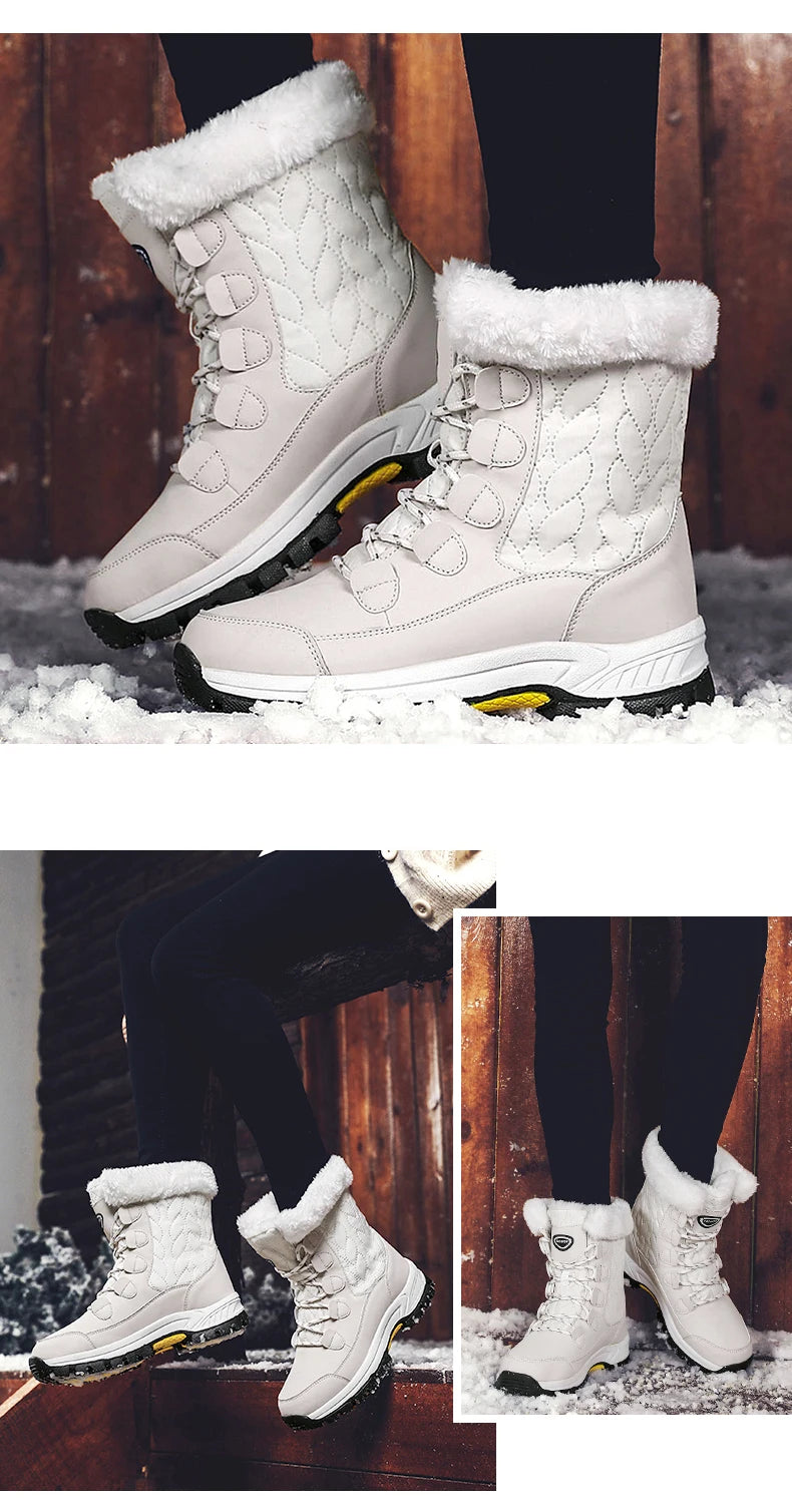 Women Classic Snow Boots Winter Warm Shoes Handmade Platform Shoes Womens Boots Ankle  Size 43 Booties