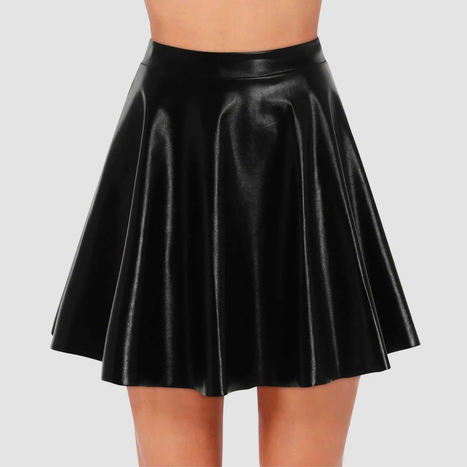 Women's Hight Waist Skirt Shiny Skater Skirt Sparkly Shiny Flared Pleated A Line Mini Skort Girls' Carnival Cosplay Skirt