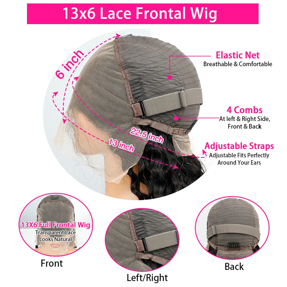 220 Desnity Long Chocolate Brown Straight  40 46 Inch Full Frontal 13x4 13x6 HD Transparent Lace Front Remy Human Hair Wigs