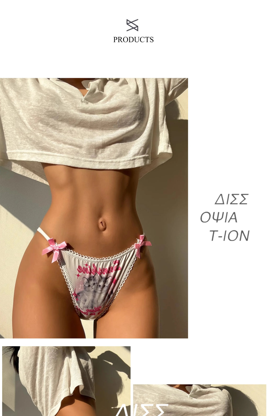 Ice Silk Cute Cat Girls Panties Thin Sexy Japanese Women Briefs Lady Thong Underwear Female Low Waist G String Lingerie
