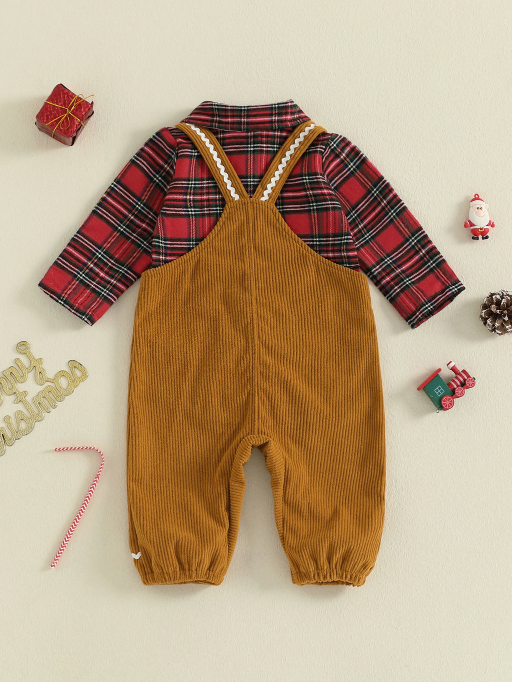 Toddler Boy Holiday Outfit Red Plaid Shirt and Pants Set with Reindeer Embroidery Christmas Party Clothes 2Pcs Ensemble