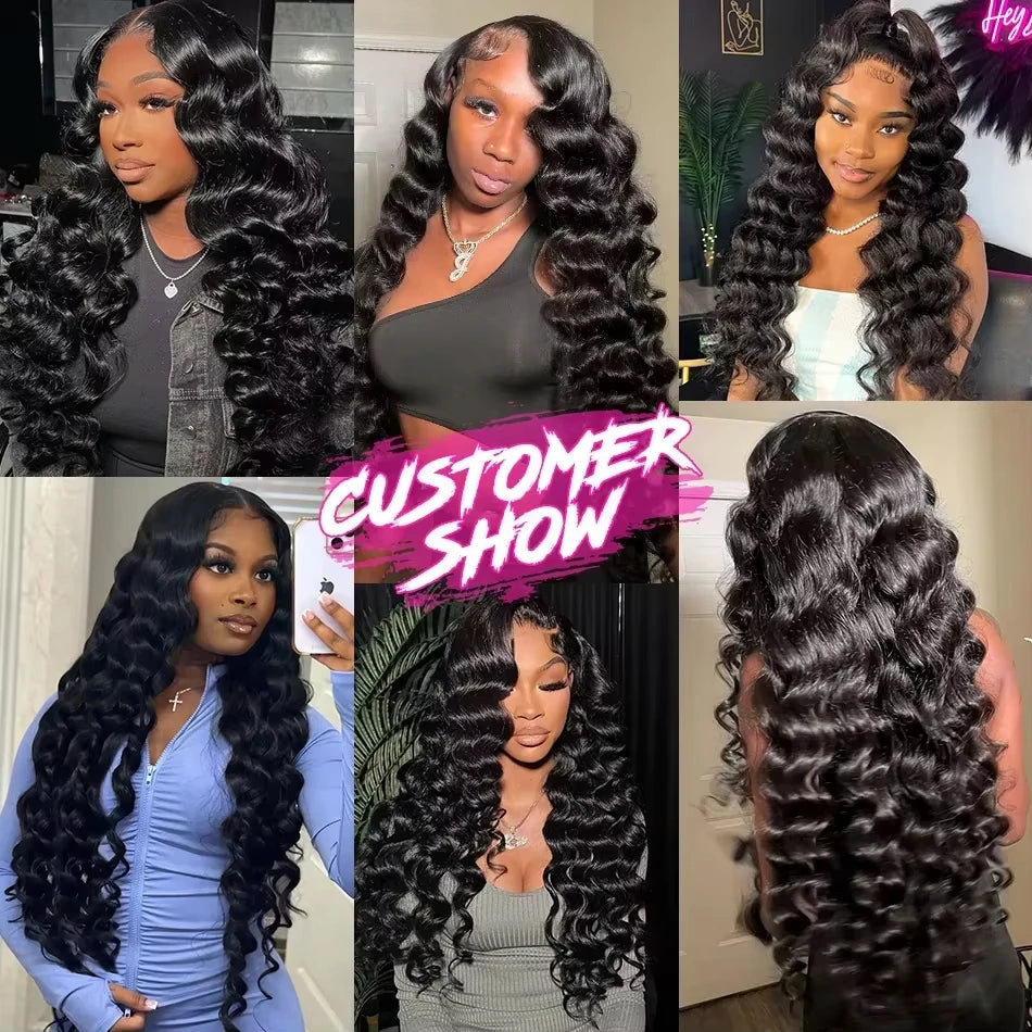 Wiglovie Loose Wave Human Hair Bundle 3 Bundle Deals 15A Peruvian Raw Curly 3/4 Pcs Double Weft Bundles Extensions For Women