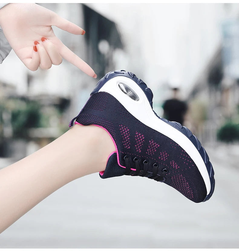 2025 Women's Fashion New Product: Sports Walking Shoes Breathable and Lightweight Casual Walking Platform Shoes Calzados Mujeres