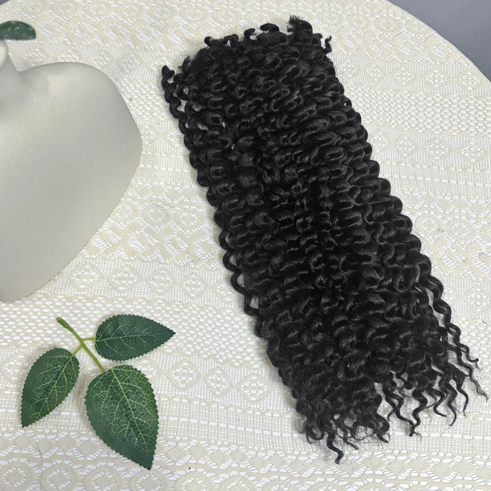 4B Afro Kinky Curly Virgin Human Hair 16 Inch Brazilian Human Hair Extensions Weave Bundles No Weft Weaving for African Women