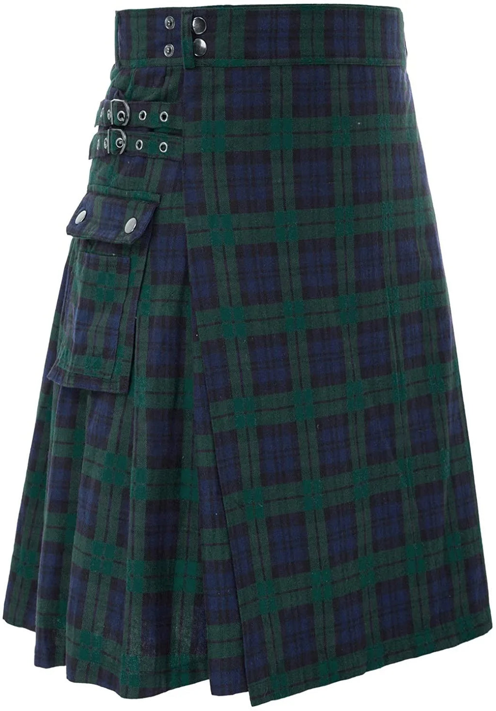 Men's Scottish Festive Skirt Men's Check Contrast Pleated Skirt