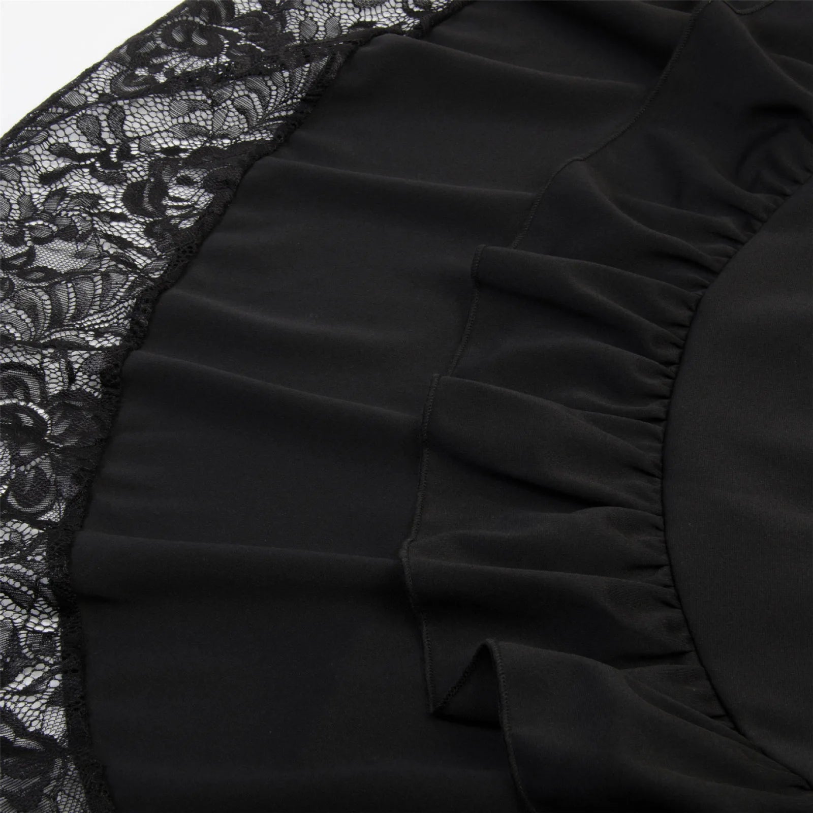 Women's Skirt Drawstring Patchwork Nightclub Party Gothic Halloween Lace Patchwork Skirt Perspective Hem Skirts for Women