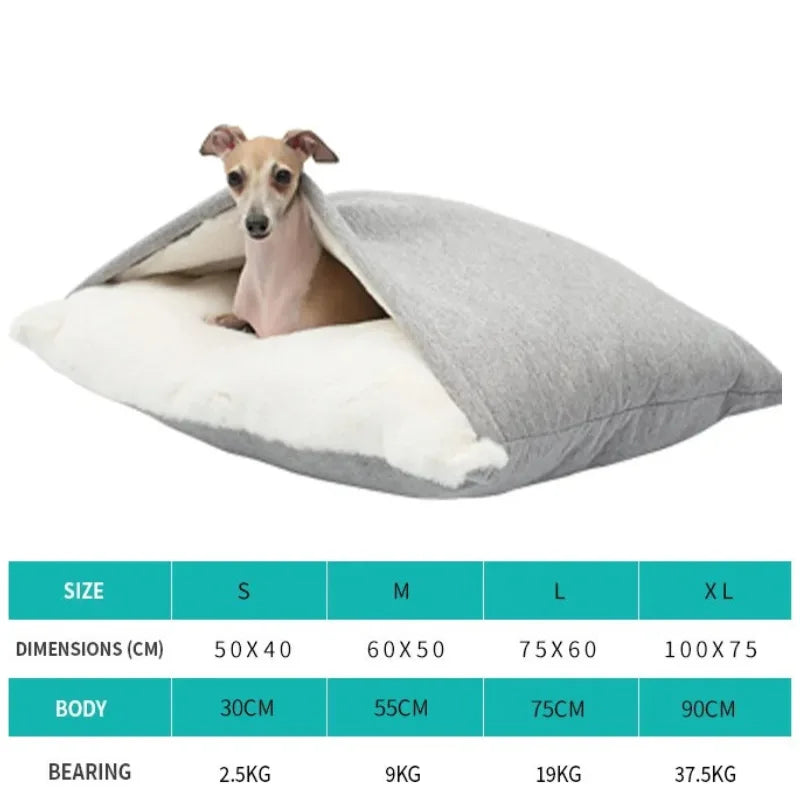 Pet Bed Dogs Kennel Winter Warm Removable Washable Bite-resistant Puppy Sofa Cushion Plush Cat Mat for Large Pet Sleeping Bag