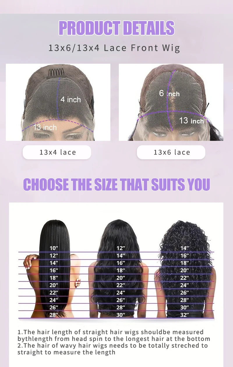 13x6 Body Wave Lace Front Human Hair Wigs Natural Black #4 Brown 13x4 Pre Plucked With Baby Hair For Women 200 Density