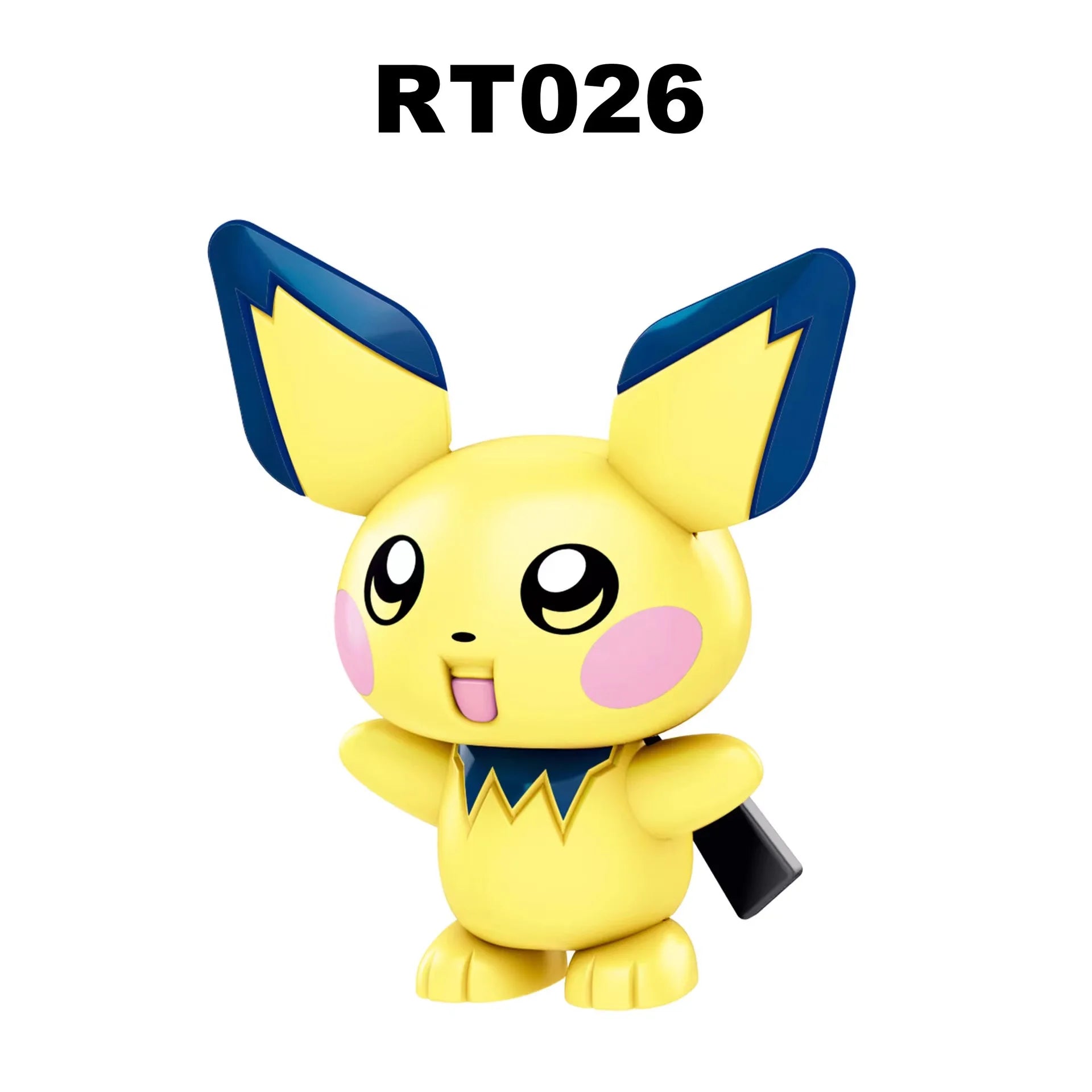 RT026-036 Pokemon Pikachu Pet Elf Cartoon Series ABS Plastic Accessories Building Blocks Figures For Children Collection Toys