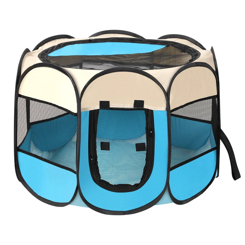 Portable Foldable Pet Tent Kennel Octagonal Pet Tent Foldable Portable Oxford Cloth Cat and Dog Nest Home Furnishings