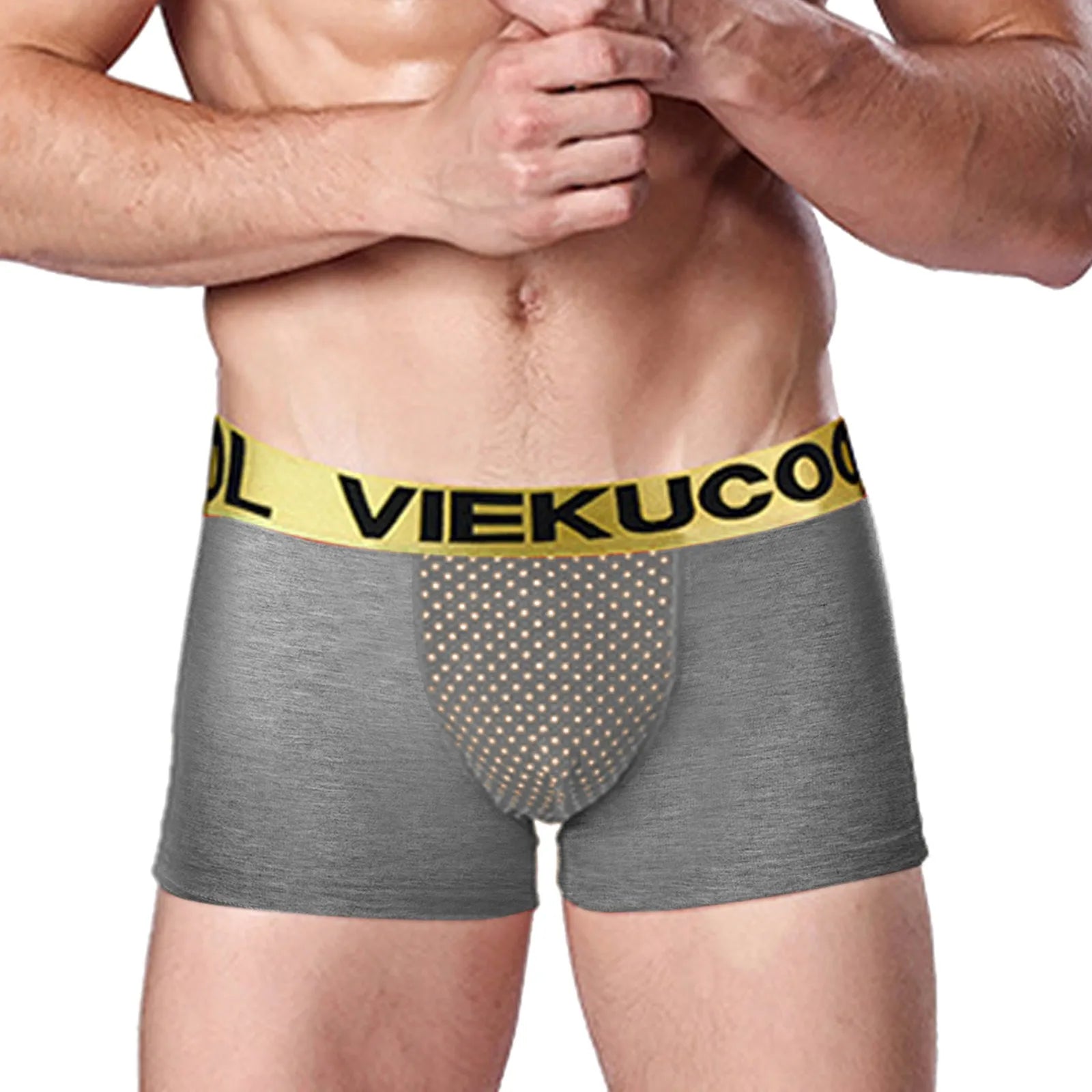 Mens Boxer Panties Strong Magnetic Tourmaline Painted U-Convex Briefs Boxer Briefs Underpants Mid Waist Short Pants Male