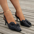 Sandals Summer Women Luxury Brand High Heels Sandalias Sexy Pointed Toe Slip on Bow Casual Shoes Office High Heels Women Sandals