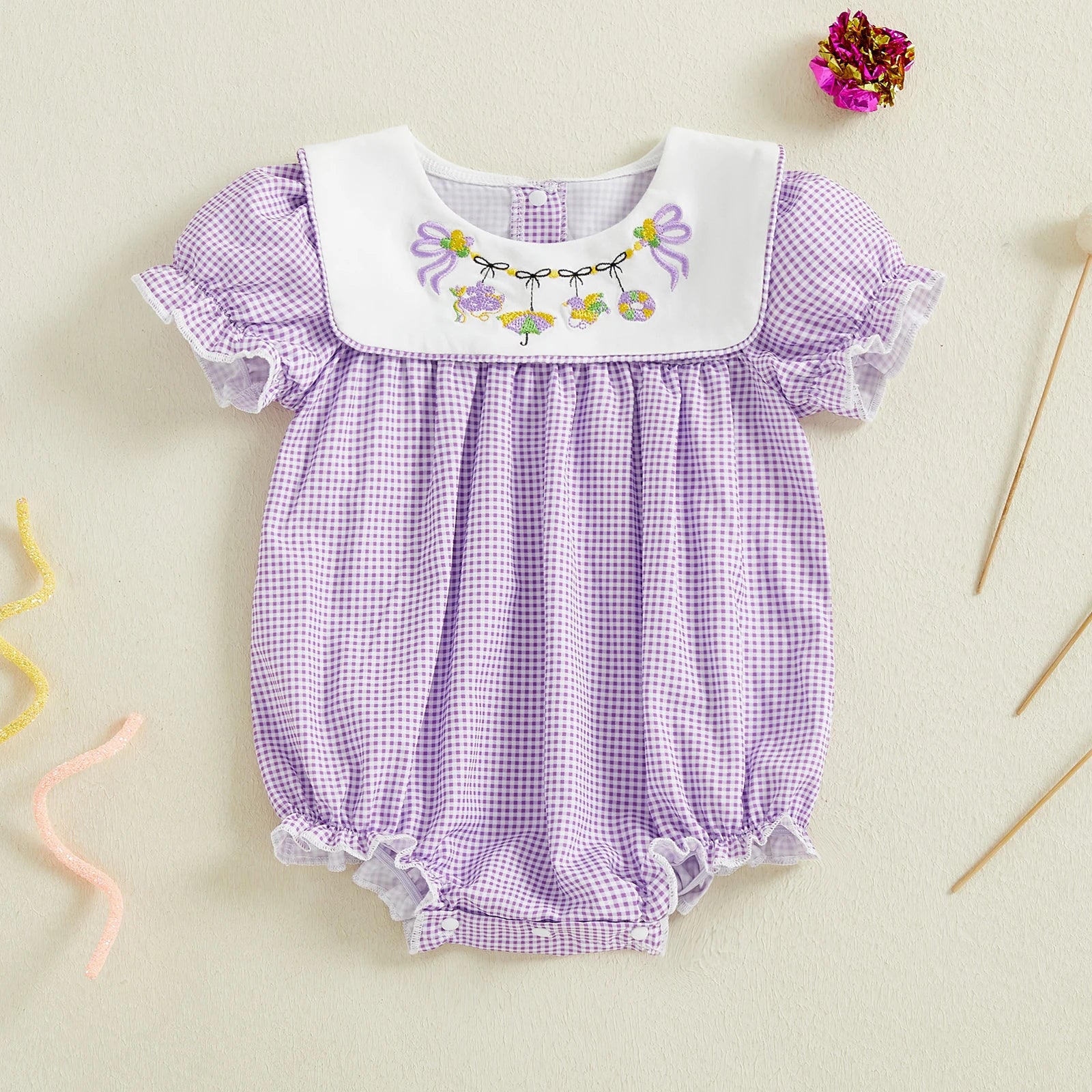 Toddler Girls Jumpsuit Sleeveless Round Neck Floral Print Ruffle Romper Baby Bodysuit Summer Outfit with Bow